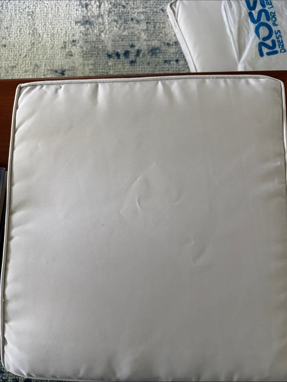 Two Off-white  Outdoor/Indoor Cushions - Smooth Pique Finish